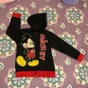 Disney, Mickey Mouse Zip Hoodie, Size 5
